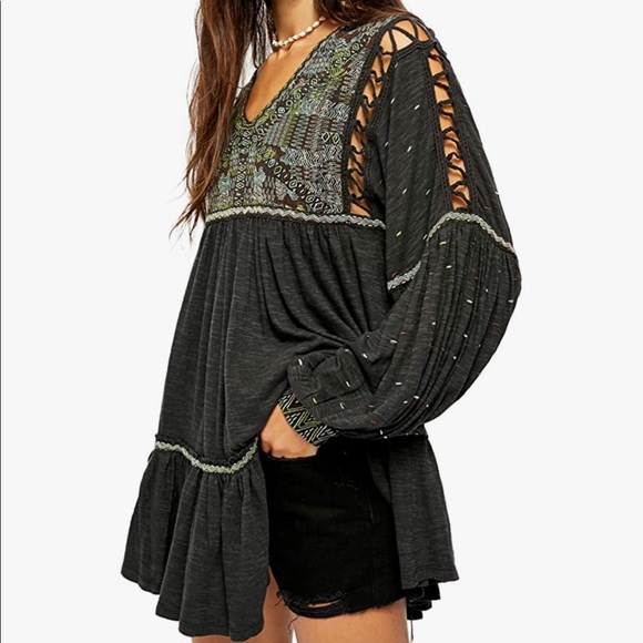 Free People Tops - Free People Embroidered Tunic Top